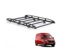Rhino Black Roof Rack for Ford Transit Custom 2013-2024 Van (Only Suitable for High (H2) Roof with Long (L2)) Heavy Duty KammRack Black with Integrated Ladder Roller (B620)