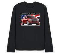 Ford Trucks F 150 Flag Unisex Long Sleeve T Shirt, Black, X-Large