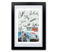 Ford V Ferrari Cast Signed A4 Poster Photo Print Framed Autograph Gift Movie Film Le Mans 66 (A4 Black Framed & Mounted)