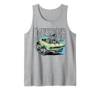Ford - Vintage Green Mustang Car with Engine Tank Top, Men, Heather Grey, XX-Large