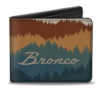Ford Wallet, Bifold, Ford Bronco Script Wilderness Orange Blues, Vegan Leather