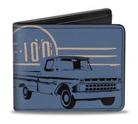 Ford Wallet, Bifold, Ford F100 Truck Built to Last Blues White, Vegan Leather