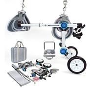 Fordable & Adjustable Small Dogs Wheelchair for Back Legs, Metal Dog Pink Wheel Chair no Assembly Required, Doggie Mobility Aid Two Colour 5-Size (Color : White, Size : Size S)