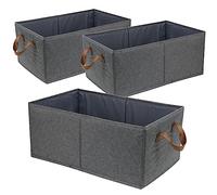 Fordonral 3PCS Collapsible Fabric Storage Bins, Sturdy Wardrobe Clothes Organizer, Closet Organizers, Shelf Baskets, Large Storage Boxes Containers for Clothing, Jeans, Toys, Books