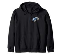 Fordson Super Major 1960's Roadless Vintage Tractor Print Zip Hoodie