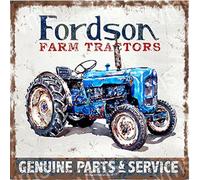 Fordson Tractor - Vintage Farm Retro Advertising Wall Tin Plaque Large Square 20x20cm Pub Shed Bar Man Cave Home Bedroom Office Kitchen Gift Metal Sign Plaque