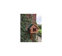 Fordwich Green Wall Mounted Bird Table by The Hutch Company: UK-Made, Eco-Friendly, Fence-Wall Blend, Log Lap Roof, Anti-Bacterial Coating