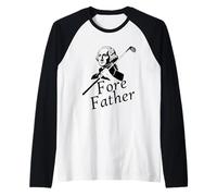 Fore Father Funny George Washington Golfer Raglan Baseball Tee