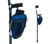 Forearm Crutch Bag Lightweight and Waterproof Forearm Crutch Accessories Storage Pouch with Triangle Shape, Universal Crutch Accessories Bag with Mesh Pocket to Organize Daily Essentials (Blue)