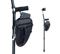 Forearm Crutch Bag Lightweight and Waterproof Forearm Crutch Accessories Storage Pouch with Triangle Shape, Universal Crutch Accessories Bag with Mesh Pocket to Organize Daily Essentials (Dark Grey)