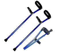 Forearm Crutches with Pivoting Closed-Cuff(Pair), Adjustable Crutches for Adults, Lightweight Aluminum Folding Elbow Crutches w/Ergonomic Comfortable Wrist Handles (Color : Blue)