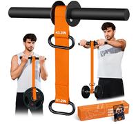 Forearm Strengthener and Wrist Roller, 43.3 inch Or 51.2 inch Ultra Strong Nylon Webbing, Forearm Exerciser with Quick Locking Mechanism, Ideal for Hand, Wrist and Forearm Strength Training (Orange)
