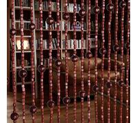 Foreate Beaded Curtains for Doorways Handmade Wood Bamboo Door Beads Boho Hanging Hippie Curtain for Hallway Windows, 38 Strings Door Room Divider Home Decor 35.5 x 75 Inches, Brown