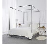 Foreate Stainless Steel King Size Canopy Bed Frame & Poles, Fit for Four-Corner Bed and Mosquito Curtains, King (Silver)