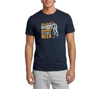 Forecast Biking with A Chance of Beer Funny Quote Men's T-Shirt Navy