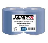 Forecourt Wiper Rolls | Janit-X Eco 100% Recycled XXL Blue 2 x 400m x 280mm |Blue Rolls for use in Health Care,Hospitality,Offices,Kitchens,Garages | 2 Per Pack