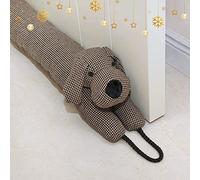 Forecronic Under Door Draught Excluder Decorative Wind Stopper 91 cm for Door and Window Weighted Animal Air Draught Excluder Snake Noise Blocker for Down Door with Hanging Loops - Brown Dog