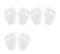 Forefoot Cushion Inserts for Toe Post Sandals, Clear PU Gel Pads 3 Pairs with Adhesive Hold and Textured Comfort Pattern for Daily Wear Thong Sandal Cushions Forefoot Shoe Pads Warm Weather Sandal Gel
