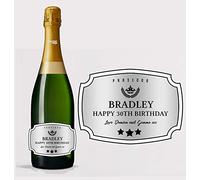 forefrontdesigns Personalised Champagne Bottle Label - Custom Champagne Label Bottle Sticker, Perfect for Weddings, Anniversaries, Birthdays & Gifts - Premium Customisable Prosecco Sticker