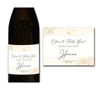 forefrontdesigns Personalised Champagne Bottle Label - Custom Champagne Label Bottle Sticker, Perfect for Weddings, Anniversaries, Birthdays & Gifts - Premium Customisable Prosecco Sticker