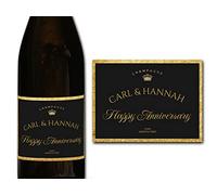 forefrontdesigns Personalised Champagne Bottle Label - Custom Champagne Label Bottle Sticker, Perfect for Weddings, Anniversaries, Birthdays & Gifts - Premium Customisable Prosecco Sticker