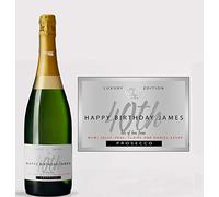 forefrontdesigns Personalised Champagne Bottle Label - Custom Champagne Label Bottle Sticker, Perfect for Weddings, Anniversaries, Birthdays & Gifts - Premium Customisable Prosecco Sticker