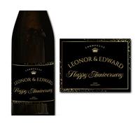 forefrontdesigns Personalised Champagne Bottle Label - Custom Champagne Label Bottle Sticker, Perfect for Weddings, Anniversaries, Birthdays & Gifts - Premium Customisable Prosecco Sticker