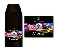 forefrontdesigns Personalised Champagne Bottle Label - Custom Champagne Label Bottle Sticker, Perfect for Weddings, Anniversaries, Birthdays & Gifts - Premium Customisable Prosecco Sticker