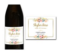 forefrontdesigns Personalised Champagne Bottle Label - Custom Champagne Label Bottle Sticker, Perfect for Weddings, Anniversaries, Birthdays & Gifts - Premium Customisable Prosecco Sticker