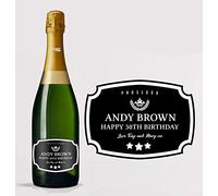 forefrontdesigns Personalised Champagne Bottle Label - Custom Champagne Label Bottle Sticker, Perfect for Weddings, Anniversaries, Birthdays & Gifts - Premium Customisable Prosecco Sticker