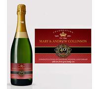 forefrontdesigns Personalised Champagne Bottle Label - Custom Champagne Label Bottle Sticker, Perfect for Weddings, Anniversaries, Birthdays & Gifts - Premium Customisable Prosecco Sticker