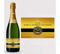 forefrontdesigns Personalised Champagne Bottle Label - Custom Champagne Label Bottle Sticker, Perfect for Weddings, Anniversaries, Birthdays & Gifts - Premium Customisable Prosecco Sticker