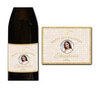 forefrontdesigns Personalised Champagne Bottle Label - Custom Champagne Label Bottle Sticker, Perfect for Weddings, Anniversaries, Birthdays & Gifts - Premium Customisable Prosecco Sticker