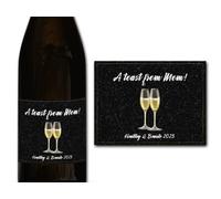 forefrontdesigns Personalised Champagne Bottle Label - Custom Champagne Label Bottle Sticker, Perfect for Weddings, Anniversaries, Birthdays & Gifts - Premium Customisable Prosecco Sticker