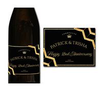 forefrontdesigns Personalised Champagne Bottle Label - Custom Champagne Label Bottle Sticker, Perfect for Weddings, Anniversaries, Birthdays & Gifts - Premium Customisable Prosecco Sticker