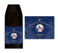 forefrontdesigns Personalised Champagne Bottle Label - Custom Champagne Label Bottle Sticker, Perfect for Weddings, Anniversaries, Birthdays & Gifts - Premium Customisable Prosecco Sticker
