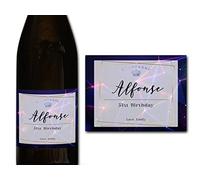 forefrontdesigns Personalised Champagne Bottle Label - Custom Champagne Label Bottle Sticker, Perfect for Weddings, Anniversaries, Birthdays & Gifts - Premium Customisable Prosecco Sticker