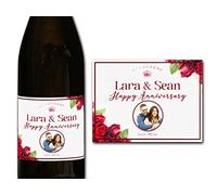 forefrontdesigns Personalised Champagne Photo Label - Custom Champagne Label Bottle Sticker, Perfect for Weddings, Anniversaries, Birthdays & Gifts - Premium Customisable Prosecco Sticker