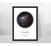 forefrontdesigns Personalised Mr and Mrs Couple Star map chart astronomical poster print framed/unframed