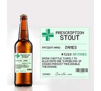 forefrontdesigns Personalised Novelty Prescription Beer/Stout/Lager Bottle Label - Funny Prescription Bottle Label for Alcohol - Spoof Prescription Wine Stickers for Bottles, Secret Santa,Joke Gifts