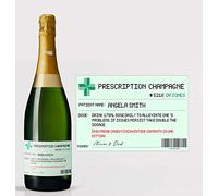 forefrontdesigns Personalised Novelty Prescription Champagne Bottle Label - Funny Prescription Bottle Label for Alcohol - Spoof Prescription Wine Stickers for Bottles, Secret Santa,Joke Gifts