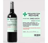 forefrontdesigns Personalised Novelty Prescription Red Wine Bottle Label - Funny Prescription Bottle Label for Alcohol - Spoof Prescription Wine Stickers for Bottles, Secret Santa,Joke Gifts