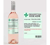 forefrontdesigns Personalised Novelty Prescription Rose Wine Bottle Label - Funny Prescription Bottle Label for Alcohol - Spoof Prescription Wine Stickers for Bottles, Secret Santa,Joke Gifts