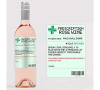 forefrontdesigns Personalised Novelty Prescription Rose Wine Bottle Label - Funny Prescription Bottle Label for Alcohol - Spoof Prescription Wine Stickers for Bottles, Secret Santa,Joke Gifts