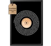 forefrontdesigns Personalised Song Lyric Art - Framed Song lyrics with your choice of special song - Vinyl record gift (A2 print (420x594mm) 16.5x23.4 in)