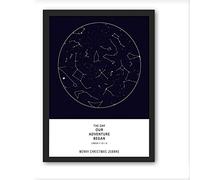 forefrontdesigns Personalised Star map chart astronomical Poster Print Framed/unframed