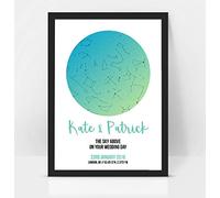 forefrontdesigns Personalised Star Map - Custom Star Map, The Night We Met, Stars on the Day You Were Born, Constellation Gifts, Name a Star Gift, Where We First Met - Unique Valentine’s Gift