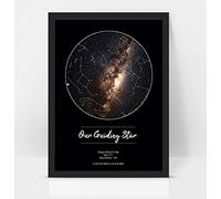 forefrontdesigns Personalised Star Map - Custom Star Map, The Night We Met, Stars on the Day You Were Born, Constellation Gifts, Name a Star Gift, Where We First Met - Unique Valentine’s Gift