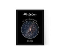 forefrontdesigns Personalised Star Map - Custom Star Map, The Night We Met, Stars on the Day You Were Born, Constellation Gifts, Name a Star Gift, Where We First Met - Unique Valentine’s Gift