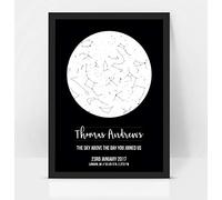 forefrontdesigns Personalised Star Map - Custom Star Map, The Night We Met, Stars on the Day You Were Born, Constellation Gifts, Name a Star Gift, Where We First Met - Unique Valentine’s Gift